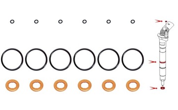 6 x ШАЙБА ПРОКЛАДКИ ФОРСУНКИ AUDI 3.0 TDi
