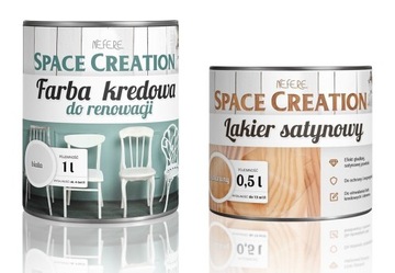 Zestaw 2w1 Farba kredowa 1L +lakier satynowy 500ml