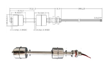 ДВОЙНОЙ ПОПЛАВОВОЙ ДАТЧИК УРОВНЯ ЖИДКОСТИ, СТАЛЬ 145