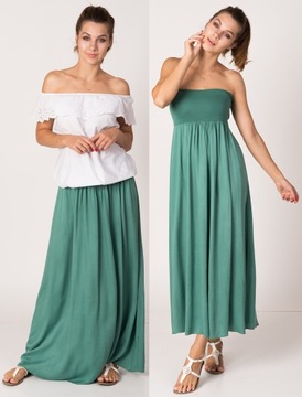 Dámska dlhá sukňa-šaty 2v1 zelená