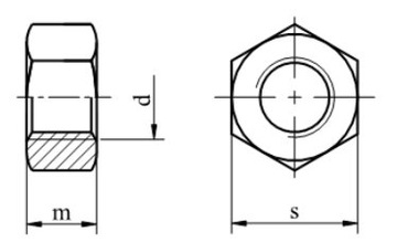 Гайки шестигранные M12x1,5 класса детали 8,8 DIN 934 5s