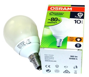 ŻARÓWKA ENERGOOSZCZĘDNA OSRAM DULUXSTAR 7W = 40W E14
