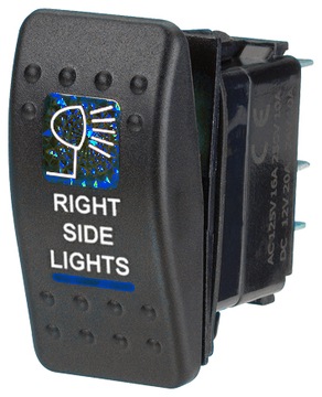 CARLING PRZELACZNIK IP68 WLACZNIK LED 12-24V 20A NIEBIESKI RIGHT SIDE LIGHT