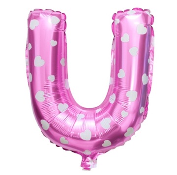 Balon Litery Literki Balon Różowa Roczek Literka U