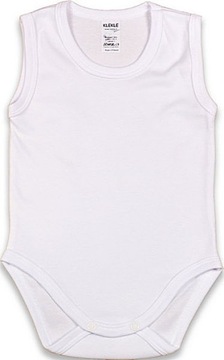 Body Ramiączko RAMKA Bez rękawa BIAŁE r 80 KLEKLE