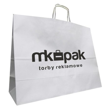 TORBA PAPIEROWA Z NADRUKIEM LOGO 50X18X39 50 SZT