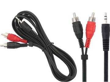 Kabel wtyk jack 3,5 ST / 2x wtyk RCA 7,5m (0664)