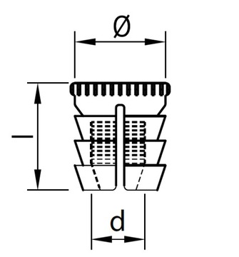 Розетка 10 x M4 x 8 x 8 мм с пластиковой вставкой