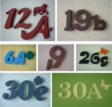NUMERY NA DOM cyfra litera wys.35cm 1dekor gratis!