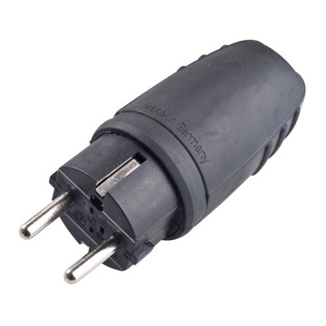 Wtyczka Gumowa 16A 230V z uziem. IP44 UNI-SCHUKO