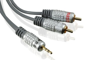 Kabel AUX mini Jack 2 x RCA chinch STEREO HQ 7,5m