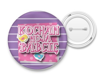 Przypinka Button dla BABCI DUŻO WZORÓW