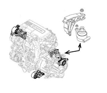 ЗАДНЯЯ ПОДУШКА ДВИГАТЕЛЯ OPEL ASTRA 3 III H ZAFIRA B