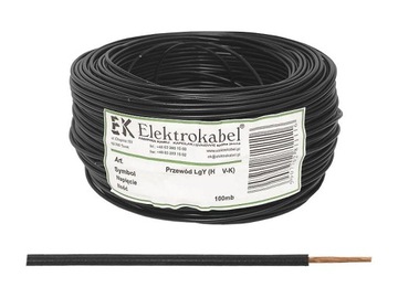 PRZEWÓD LGY 1x25mm2 CZARNY ELEKTROKABEL 1M.