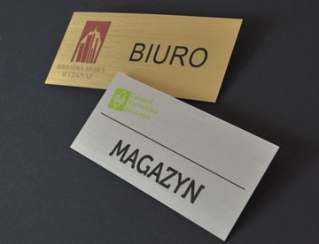 tabliczka informacyjna szyld z logo 25x10 nadrukUV