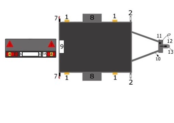 LAMPA OBRYSOWA ROGOWA OBRYSÓWKA KRÓTKA LEWA LAWETA NACZEPA