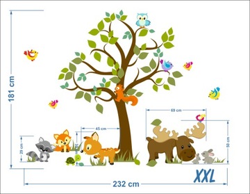Наклейки на стену в форме дерева XXL для детей
