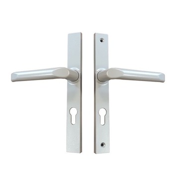KLAMKO-KLAMKA do drzwi długi szyld 72mm SREBRNY