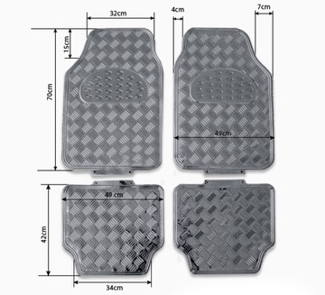 АЛЮМИНИЕВЫЕ АВТОМОБИЛЬНЫЕ КОВРИКИ, АЛЮМИНИЕВЫЕ ЦВЕТА, КОМПЛЕКТ