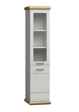 Witryna jednodrzwiowa 47 cm kraft biały słupek KR4