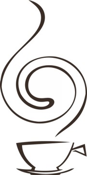 Wodoodporna naklejka na ścianę do kuchni filiżanka KAWA 100 cm