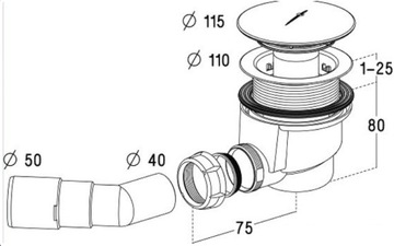 СИФОН RADAWAY ДЛЯ ДУШЕВОГО ПОДДОНА 690P БЕСПЛАТНАЯ ДОСТАВКА!!!