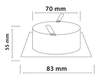 Потолочный светильник LED LINE TIGHT 83мм квадратный ХРОМ IP44 245381