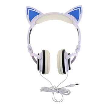 СКЛАДНЫЕ НАУШНИКИ CAT EAR, СВЕТОДИОДНАЯ ПОДСВЕТКА