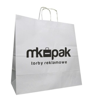 TORBA PAPIEROWA Z NADRUKIEM LOGO 40X18X39 100 SZT