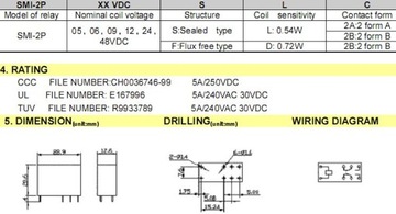 ART SONGLE Реле 5А 12В (SMI-12VDC-SL-2C)