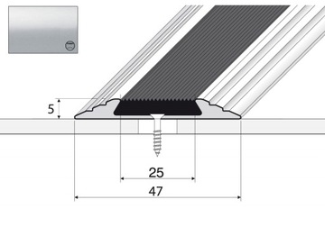 Listwa alu progowa A10 antypoślizgowa 90cm SREBRO