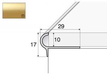 A80 Profil schodowy półokrągły ZŁOTO 100cm