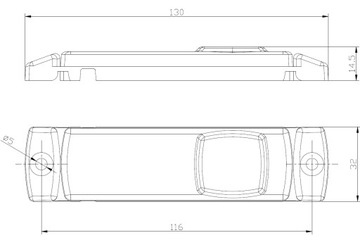 Габаритный фонарь FT-18 FT-018 LED Z желтый диод