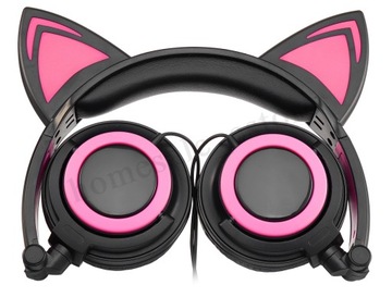 СКЛАДНЫЕ НАУШНИКИ CAT EAR, СВЕТОДИОДНАЯ ПОДСВЕТКА