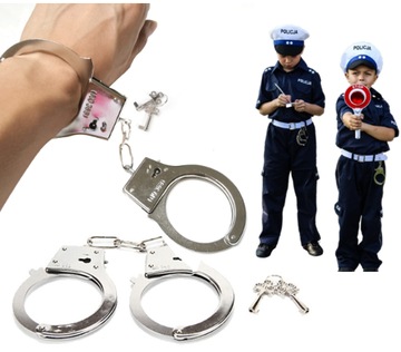 METALOWE KAJDANKI POLICYJNE DO ZABAWY POLICJA BAL