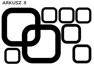 naklejki na szybę ścianę kwadraty figury kolory