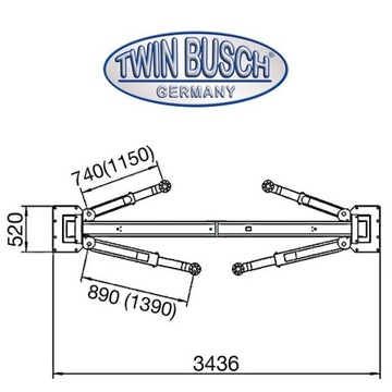 PODNOŚNIK 2-KOLUMNOWY TWIN BUSCH TW 242 PE B4.3