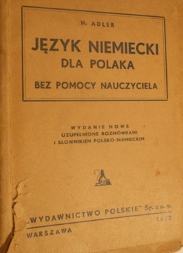 JĘZYK NIEMIECKI dla POLAKA ROZMÓWKI SŁOWNIK 1942