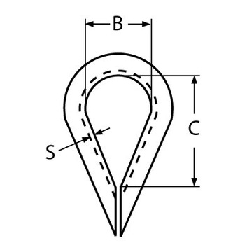 Kausza nierdzewna A4 do lin sercówka 2mm 50 szt.