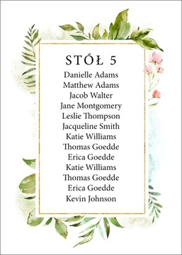 План стола, список гостей 15х21, схема рассадки G