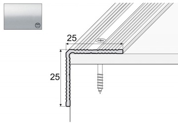 Kątownik aluminiowy A40, 180cm SREBRO 25x25mm