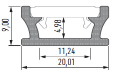 PROFIL ALUMINIOWY TERRA BIAŁY 1M DO TAŚM LED