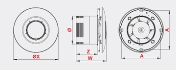 AWENTA ORBIT WXO125h ПОТОЛОЧНЫЙ ВЕНТИЛЯТОР Гигростат