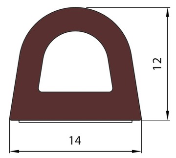 Самоклеящиеся уплотнители для окон Д 14х12мм КОРИЧНЕВЫЙ