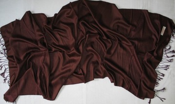ШАРФ Шарф из кашемира пашмины, БОЛЬШОЙ, Темно-коричневый, ШОКОЛАДНЫЙ