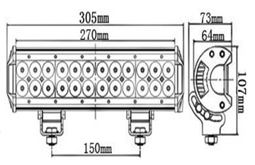 PANEL LED LAMPA 24x3W 72W do quada ATV UTV 7200lm