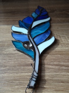 Витражный кулон Feather Leaf Перо с каплей