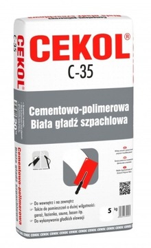 CEKOL C-35 GŁADŹ CEMENTOWA NA ZEWNĄTRZ BIAŁA 5KG