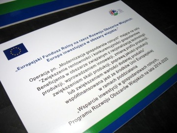 Tablica unijna PROW 2014-2020 120x80 ARiMR eu 5mm