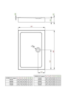 brodzik DOROS D Compact 100x80 Radaway